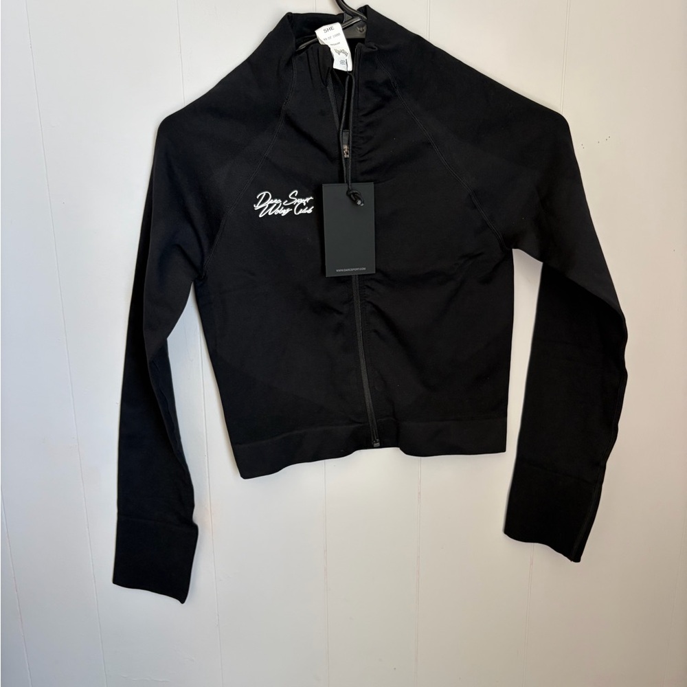 Darc sport Women's Black Zip-Up Jacket with Script Logo
